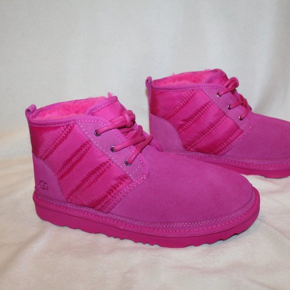 NIB YOUTH 6 WOMEN'S 8 TASMAN SUEDE PUFFER NEUMEL BOOT TAFFY PINK - Picture 3 of 8